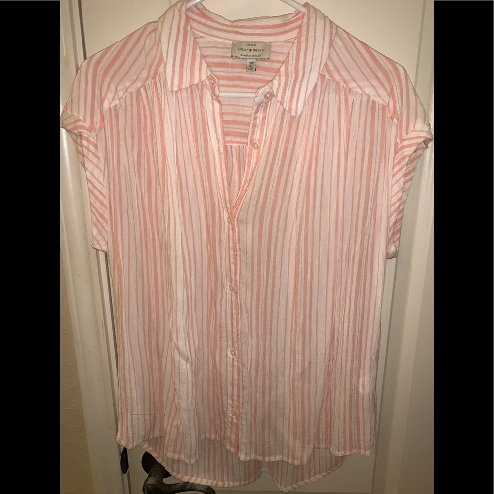 Lucky Brand short sleeve button down top